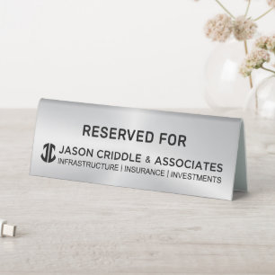 Metallic Silver Custom Logo Table Tent-Reserved