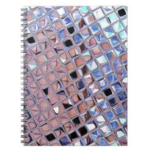 Metallic Silver Disco Ball Mirrors Faux Notebook