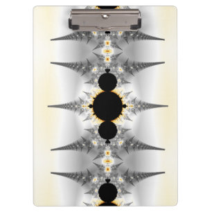 Metallic Silver Fractal Spikes Clipboard