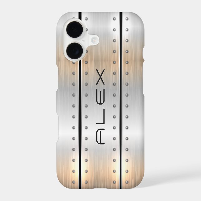 Metallic silver geometric modern design (Back)