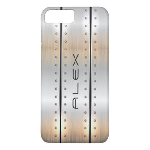 Metallic silver geometric modern design iPhone 8 plus/7 plus case