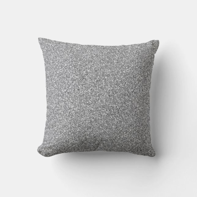 Metallic Silver Glitter Cushion (Front)