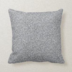 Metallic Silver Glitter Cushion