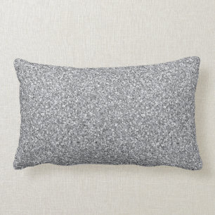 Metallic Silver Glitter Lumbar Cushion
