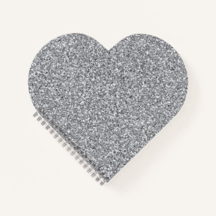 Metallic Silver Glitter Notebook