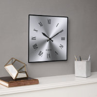 Metallic Silver Gray Black Border Roman Numerals