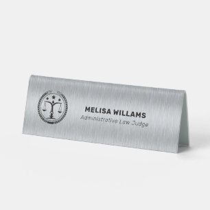 Metallic Silver Grey and Black Justice Logo
