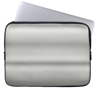 Metallic Silver Grey Brushed Aluminium  Laptop Sleeve