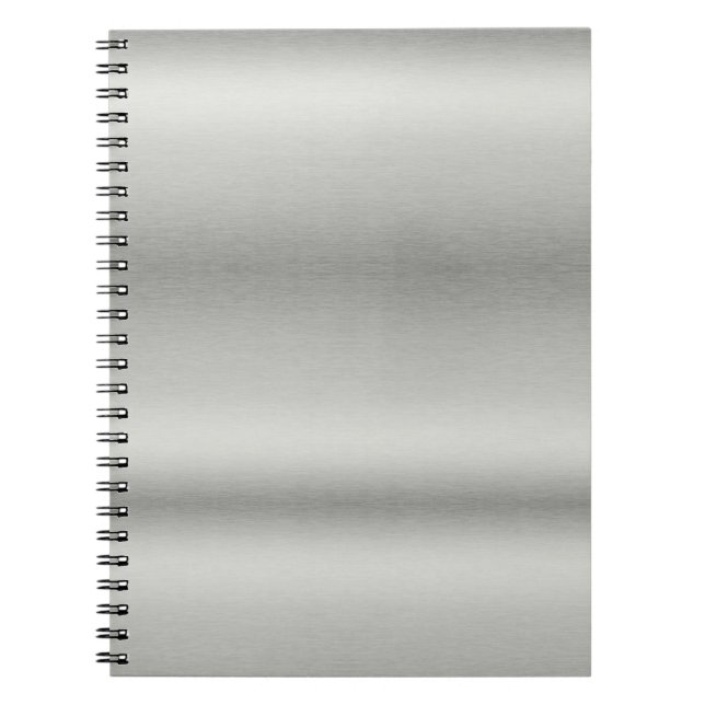 Metallic Silver Grey Brushed Aluminium  Notebook (Front)