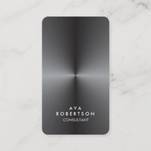 Metallic Silver Grey Consultant Manager Business Card