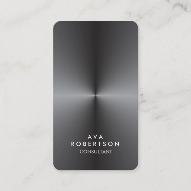 Metallic Silver Grey Consultant Manager Business Card (Front)