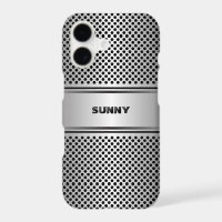 Metallic silver-grey geometric design