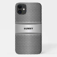 Metallic silver-grey geometric design