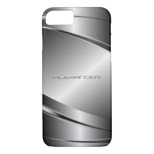Metallic Silver Grey Geometric Design Case-Mate iPhone Case