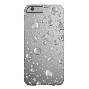 Metallic Silver Grey Rain Drops Barely There iPhone 6 Case