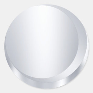 Metallic Silver Look Blank Modern Template Classic Round Sticker