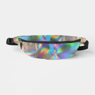 Metallic Silver Rainbow Holographic Glam Luxury Bum Bags