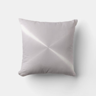 Metallic Silver Stainless Steel Metal Look Cushion