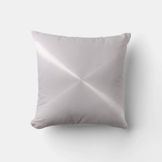 Metallic Silver Stainless Steel Metal Look Cushion
