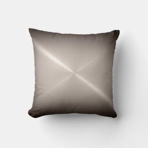 Metallic Silver Stainless Steel Metal Look Cushion