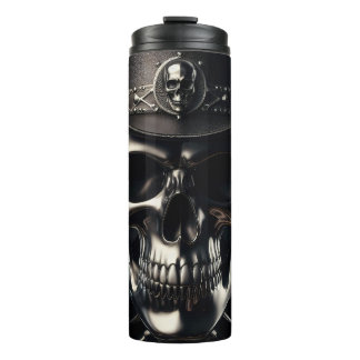 Metallic Skull Cowboy Thermal Tumbler