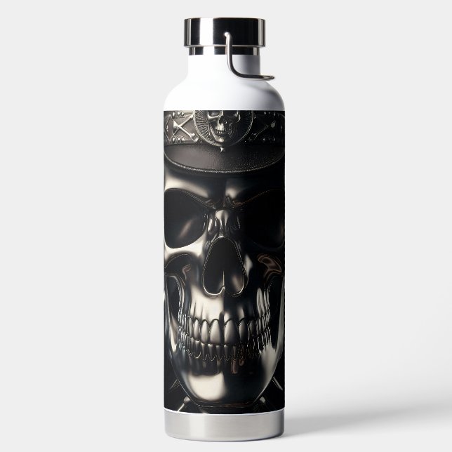 Metallic Skull Cowboy Water Bottle (Left)