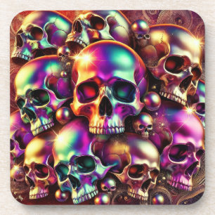 Metallic Skulls Hard Plastic Coaster