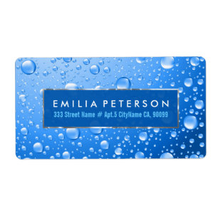 Metallic Sky Blue Rain Drops Silver Accents