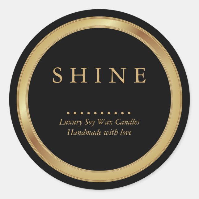 Metallic Soft Gold and Black Labels (Front)