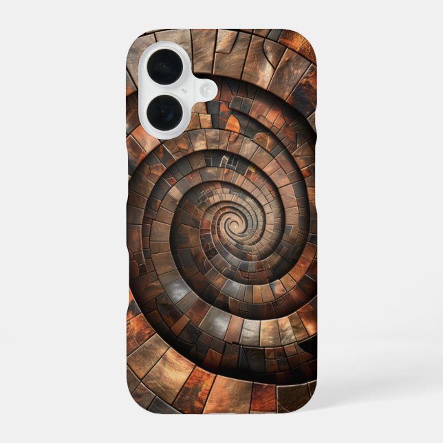 Metallic Spiral iPhone 16 Case (Back)