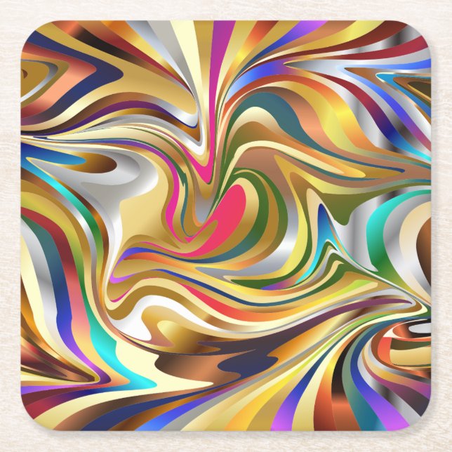  Metallic Square Paper Coaster (Front)