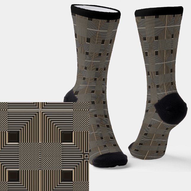 Metallic Squares Geometric  Effect Look Grey Socks (Creator Uploaded)