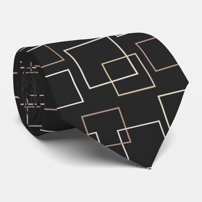 Metallic Squares Tie (Rolled)