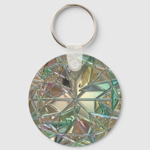 Metallic stained glass look key ring