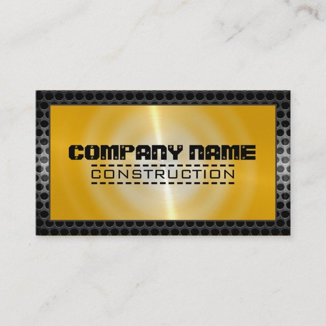 Metallic Stainless Metal Modern Steel Border #7 Business Card (Front)