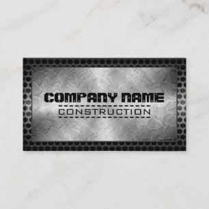Metallic Stainless Metal Modern Steel Border #9 Business Card