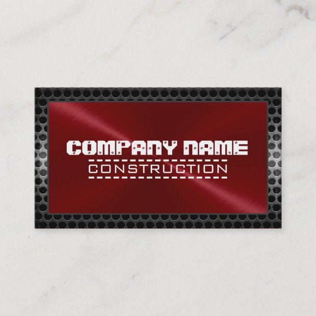 Metallic Stainless Metal Steel Border #29 Business Card (Front)
