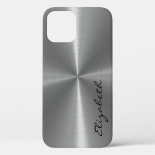 Metallic Stainless Steel Metal Look iPhone 12 Pro Case