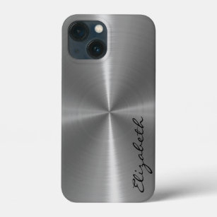 Metallic Stainless Steel Metal Look iPhone 13 Mini Case