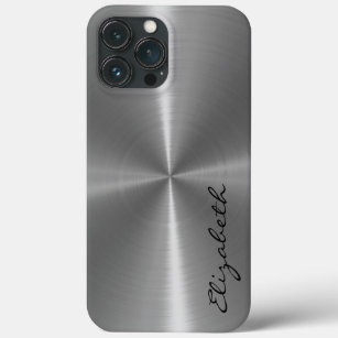 Metallic Stainless Steel Metal Look iPhone 13 Pro Max Case