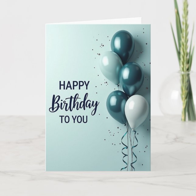 Metallic Star Birthday Card (Front)