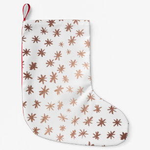 Metallic stars - copper small christmas stocking