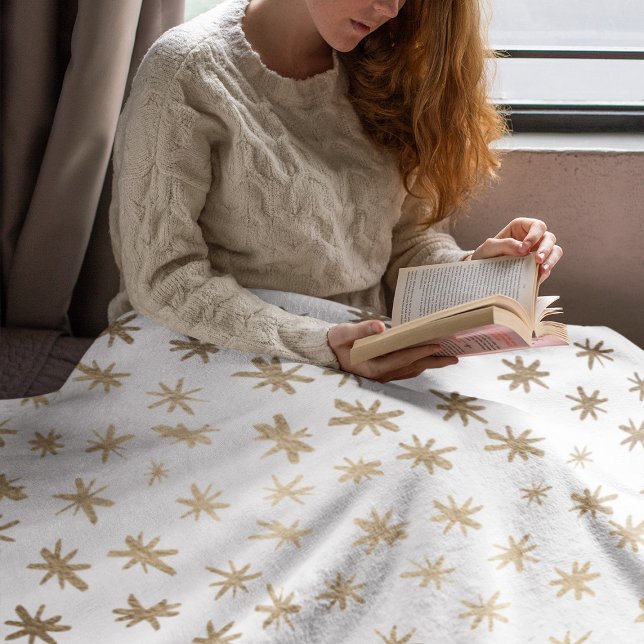 Metallic stars - gold fleece blanket (Creator Uploaded)