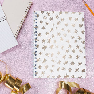 Metallic stars - gold notebook