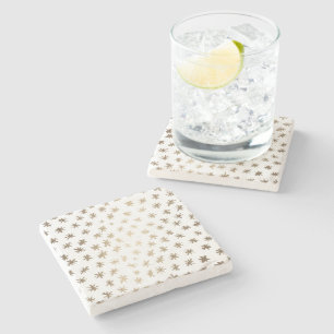 Metallic stars - gold stone coaster