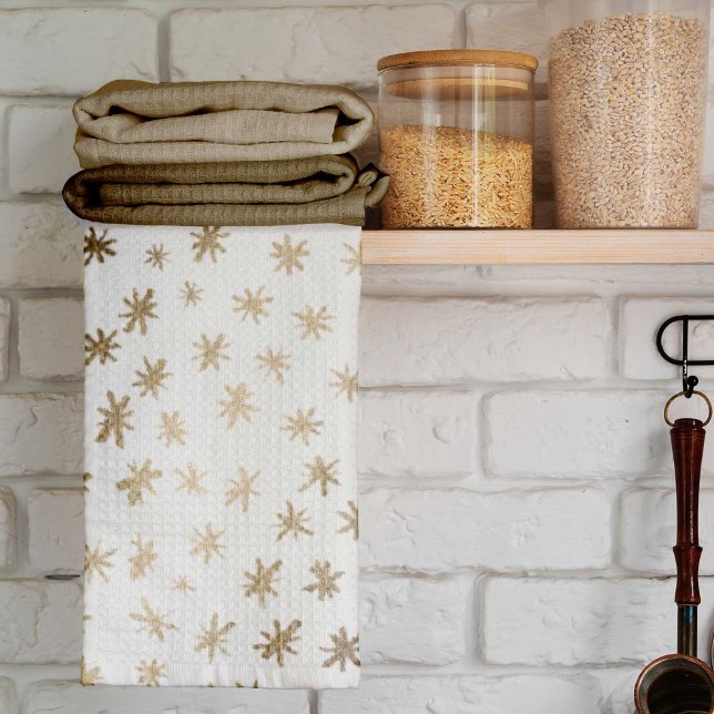 Metallic stars - gold tea towel (Creator Uploaded)