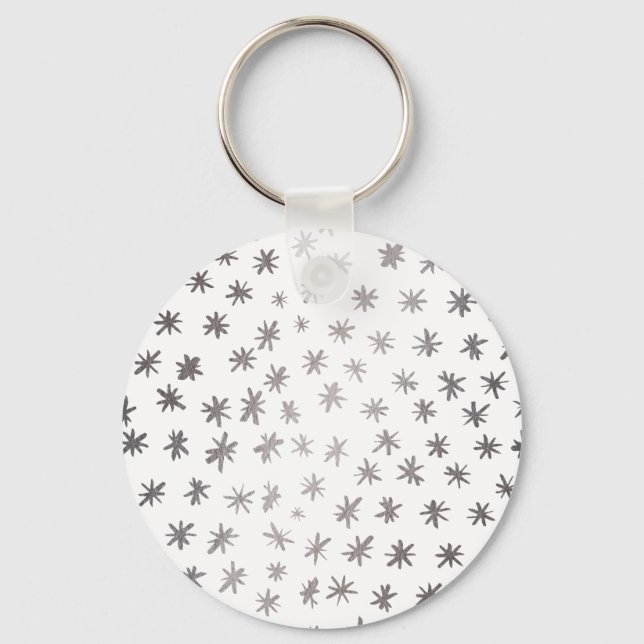 Metallic stars - silver key ring (Front)