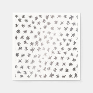 Metallic stars - silver napkin