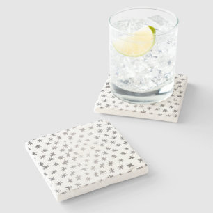Metallic stars - silver stone coaster