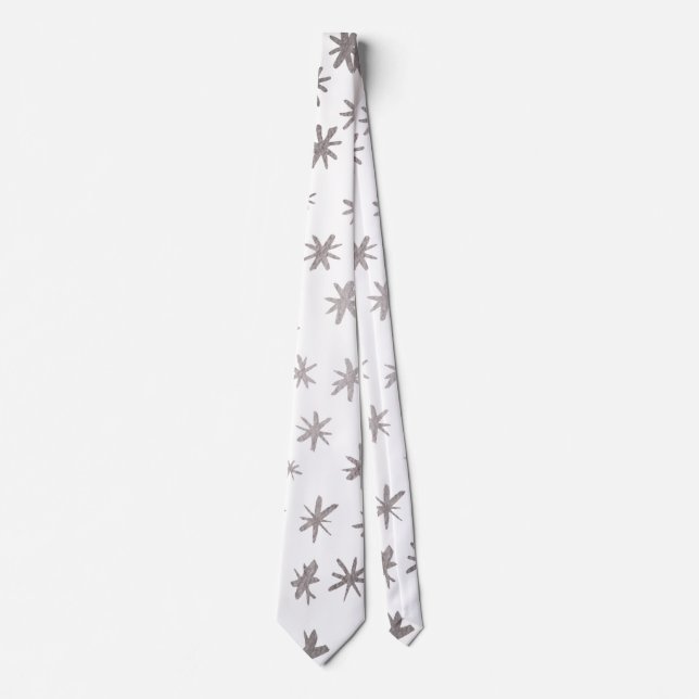 Metallic stars - silver tie (Front)